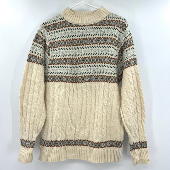 Vintage Lord Jeff Made in USA 100% Wintuk Orlon Fairisle Sweater Mens Medium - Picture 1 of 5